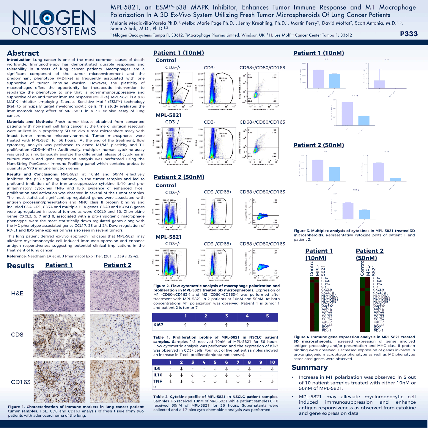 MPL-5821, an ESM™-p38 MAPK Inhibitor, Enhances Tumor Immune Response and M1 Macrophage Polarization in a 3D Ex-Vivo System Utilizing Fresh Tumor Microspheroids Of Lung Cancer Patients. Utilizing fresh tumor microspheroids of lung cancer patients